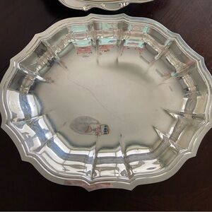 Vintage Chippendale IS International Silver Company Scalloped Serving Tray 12”